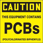 OSHA Caution PCB Label: This Equipment Contains PCBs