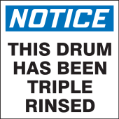 OSHA Notice Drum & Container Labels: This Drum Has Been Triple Rinsed