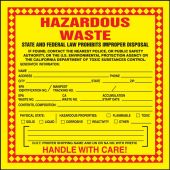 Hazardous Waste Label: Hazardous Waste (Chemical Properties)