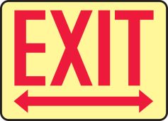 Glow-In-The-Dark Safety Sign: Exit (Arrow Right and Left)