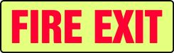 Glow-In-The-Dark Safety Sign: Fire Exit (3 1/2" x 10")