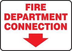 FDC Reflective Sign: Fire Department Connection (Arrow)