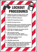 Lockout/Tagout Sign: Lockout Procedures List