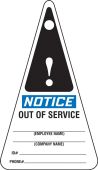 Triangle Safety Tag: Notice Out Of Service