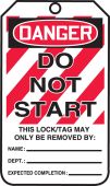 OSHA Danger Lockout Tag: Do Not Start