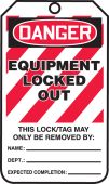 OSHA Danger Lockout Tag: Equipment Locked Out