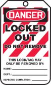 OSHA Danger Lockout Tag: Locked Out - Do Not Remove