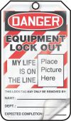 OSHA Danger Self-Laminating Tag: Equipment Lock Out