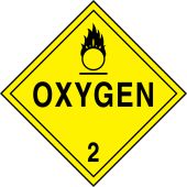 DOT Placard: Hazard Class 2 - Gases (Oxygen)