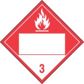 Blank DOT Placard: Hazard Class 3 - Combustible Liquid