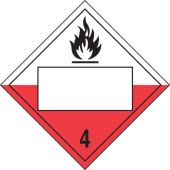 Blank DOT Placard: Hazard Class 4 - Spontaneously Combustible