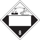 Blank DOT Placard: Hazard Class 8 - Corrosive