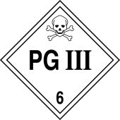 DOT Placard: Hazard Class 6 - PG III