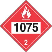 4-Digit DOT Placards: Hazard Class 2 - 1075 (Liquefied Petroleum Gas)