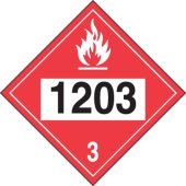 4-Digit DOT Placards: Hazard Class 3 - 1203 (Gasoline)