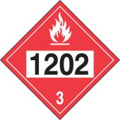 4-Digit DOT Placards: Hazard Class 3 - 1202 (Diesel Fuel)