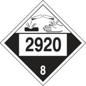 4-Digit DOT Placard: Hazard Class 8 - 2920 (Dichlorobutene)