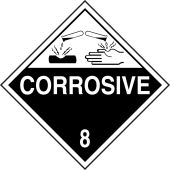 DOT Hazard Class 8 Placards: Corrosive