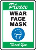 Safety Sign: Please Wear Face Mask Thank you (green)