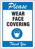 Safety Sign: Please Wear Face Covering Thank you (blue)