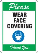 Safety Sign: Please Wear Face Covering Thank you (green)