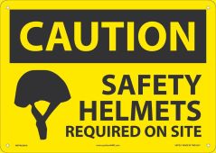 OSHA Caution Safety Sign: Safety Helmets Required On Site