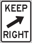 Lane Guidance Sign: Keep Right (Diagonal)