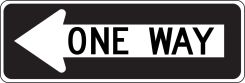 Lane Guidance Sign: One Way (In Left Arrow)