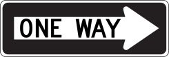 Lane Guidance Sign: One Way (In Right Arrow)