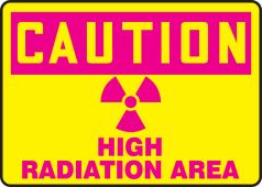OSHA Caution Safety Sign: High Radiation Area
