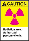 ANSI Caution Safety Label: Radiation Area - Authorized Personnel Only