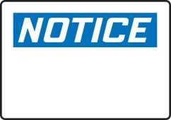 OSHA Notice Safety Sign Blank