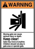 ANSI Warning Safety Sign: Keep Clear