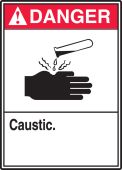 ANSI Danger Safety Signs: Caustic.