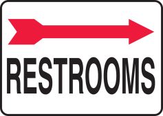 Safety Sign: Restrooms - With Arrow (Right)