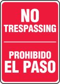 Bilingual Safety Sign: No Trespassing