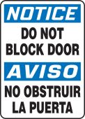 OSHA Notice Bilingual Safety Sign: Do Not Block Door