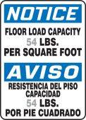 Semi-Custom Bilingual OSHA Notice Safety Sign: Floor Load Capacity ___ LBS. Per Square Foot