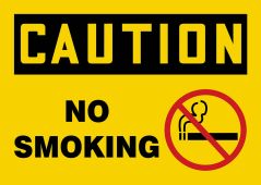 OSHA Caution Safety Sign: No Smoking (Symbol)
