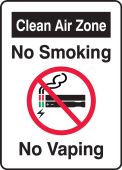 Safety Sign: Clean Air Zone - No Smoking - No Vaping