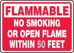 Semi Custom Safety Sign: No Smoking Or Open Flame Within __ Feet