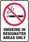 Smoking Control Sign: Smoking In Designated Areas Only