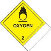 DOT Shipping Labels: Hazard Class 2: Oxygen w/ ID Tab