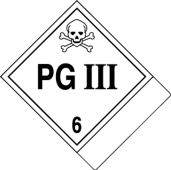 Proper Shipping Name Label: Hazard Class 6 - PG III