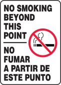 Spanish Bilingual Smoking Control Sign: No Smoking Beyond This Point