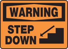 OSHA Warning Safety Sign: Step Down