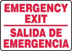 Bilingual Safety Sign: Emergency Exit
