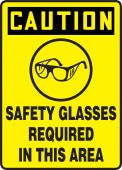 OSHA Caution Safety Sign: Safety Glasses Required In This Area