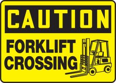 OSHA Caution Safety Sign: Forklift Crossing