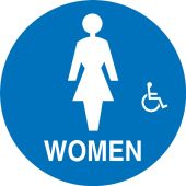 California Title 24 ADA Restroom Door Sign: Women (Wheelchair Accessible)